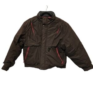 McGregor Vintage Men's Brown Jacket with Red Accents Puffer Size XL